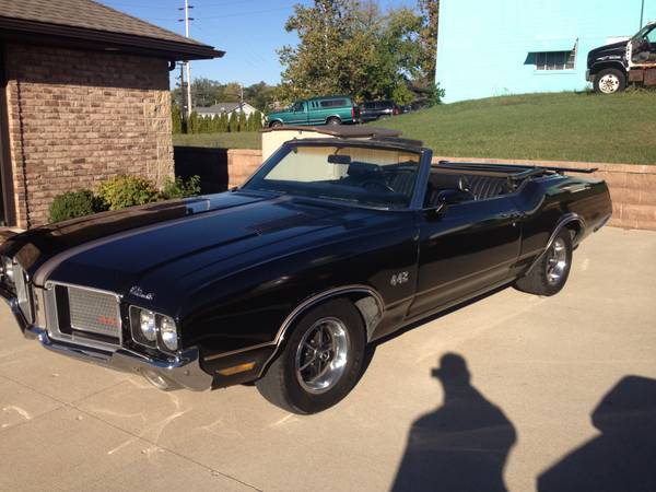 1972 Oldsmobile 442 Convertible Rare Triple Black W27